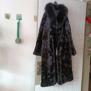 高贵狐狸毛领水貂裘皮大衣年底特价 拼貂妈妈皮草外套女长款 冬季