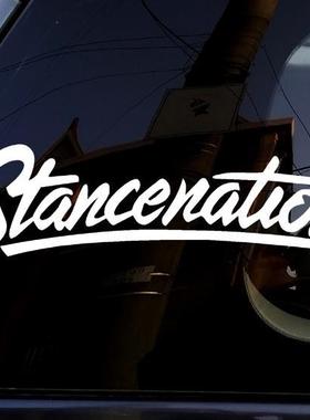 StanceNation hellaflush恐高症贴纸汽车反光个性防水装饰车贴画