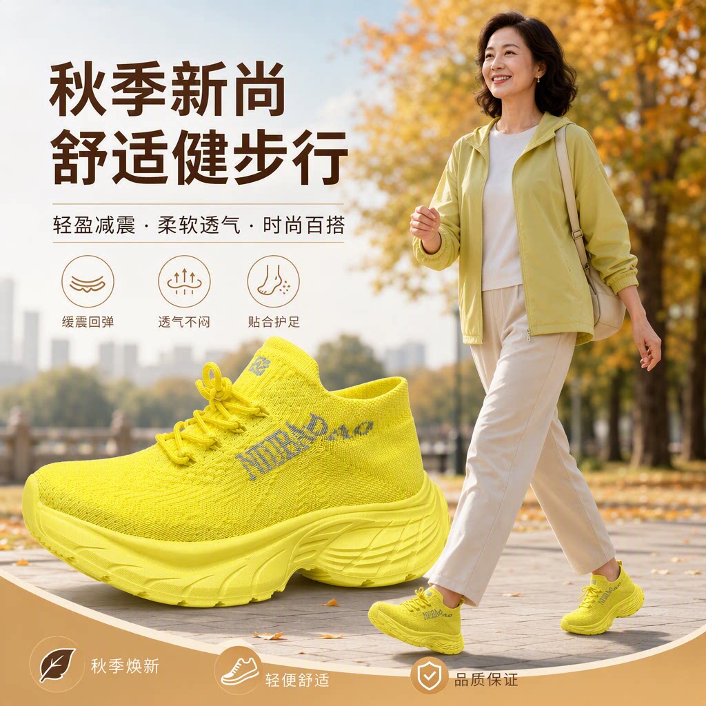 牛霸道秋季新款健步健身鞋轻跑鞋女鞋跳舞广场舞鞋277036