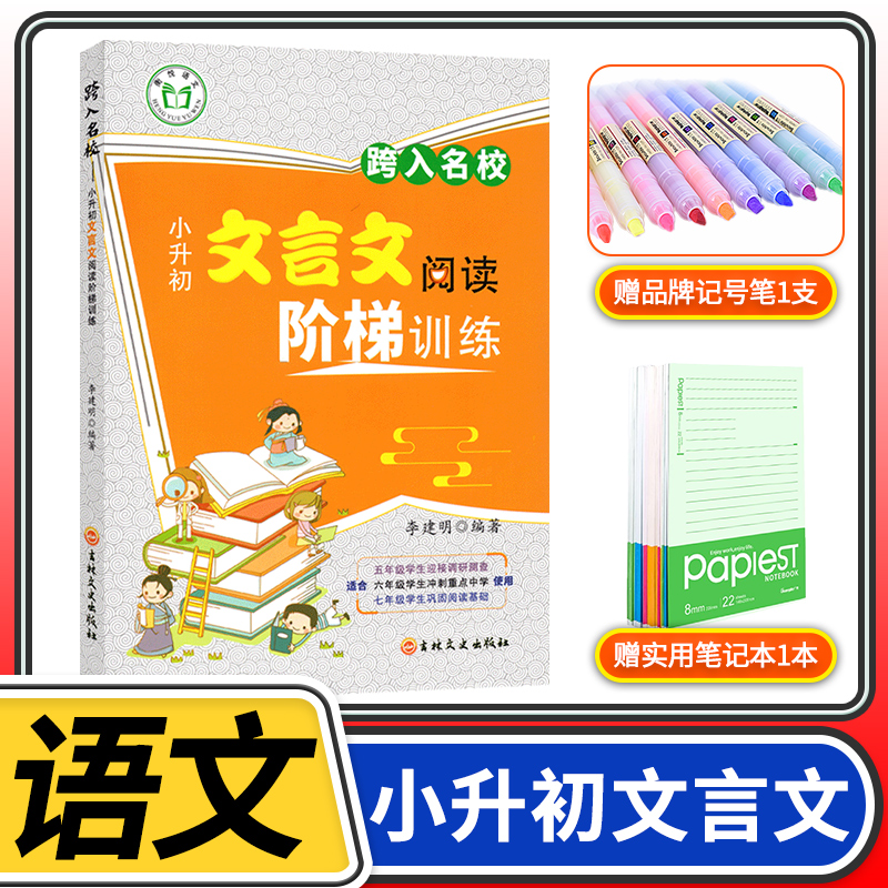 跨入名校小升初文言文阅读阶梯训练小学生文言文阅读与训练五六七年级走进名校小升初阅读理解专项训练名校招生考试真题小考总复习