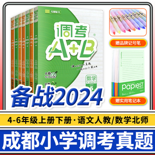 2024调考a十b四五六年级上册下册语文人教版 a加b同步训练ab卷专项训练强化成都市小学期末调研考试A B四川真题卷子 数学北师大版