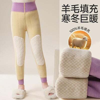 2025新款女童校服棉裤男童加绒加厚护膝保暖裤冬季德绒特厚打底裤