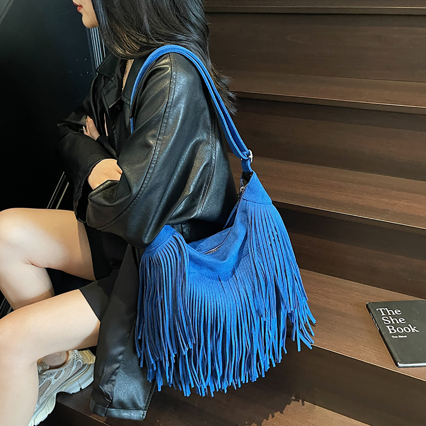韩版轻奢流苏大包包女2025新款大容量托特包高级感时尚潮流机车包