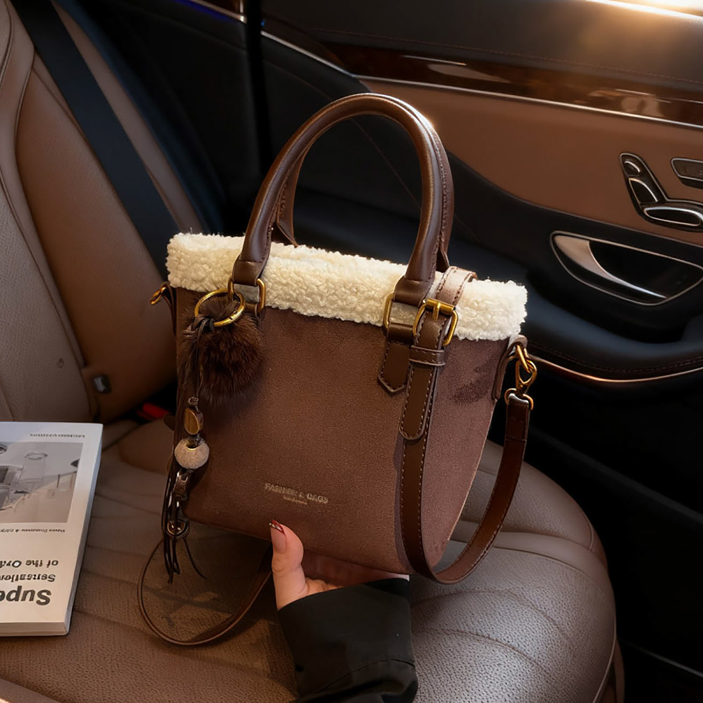 秋冬流行爆款毛绒小包手提水桶包