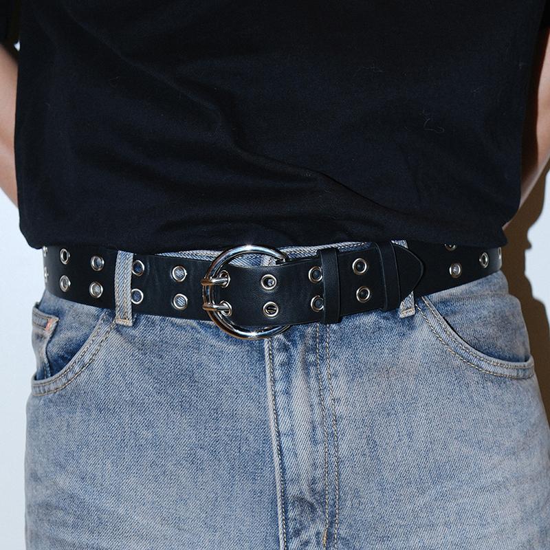 男女合金扣暗黑朋克免打孔腰带