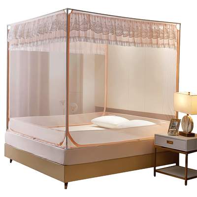 新款蚊帐家用三开门1.35x1.9m1.5x1.9m卧室2x2加粗支架儿童防摔