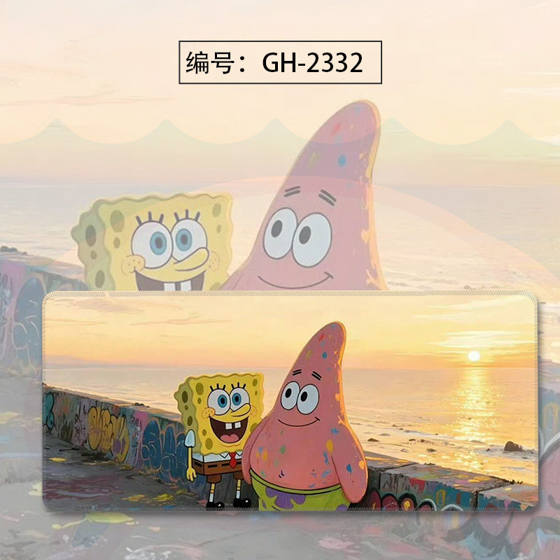 海绵宝宝鼠标垫章鱼哥派大星闺蜜情侣中小号办公电脑加厚锁边防滑