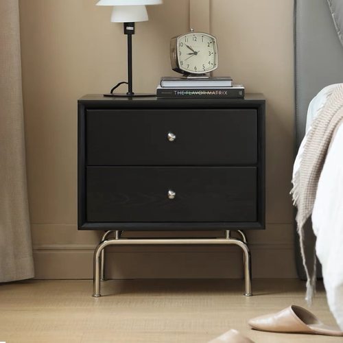 小型卧室边柜樱桃木复古