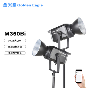 金鹰M350Bi 双色温补光灯led大功率摄影灯创意视频300瓦保荣卡口直播平面影楼工作室常亮灯影视灯直播间摄像