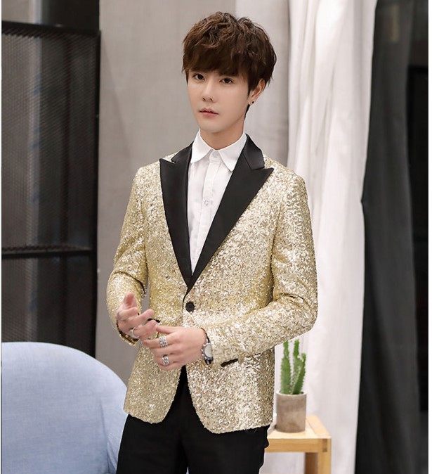 外贸西服外套男士休闲西装修身夜店宴会主持演出服107-5900-P165，男装西服套装，星座112C