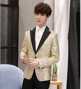 外贸 西服外套男士休闲西装修身夜店宴会主持演出服107-5900-P165，男装西服套装，星座112C