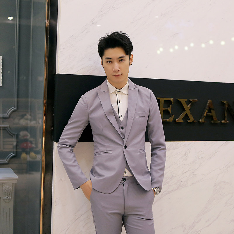 时尚休闲小西装男韩版修身一粒扣西服男107-x07-p20图片