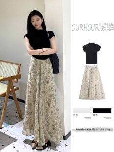 夏装 搭配一整套法式 小个子碎花半身裙显瘦上衣女盐系轻熟两件套装