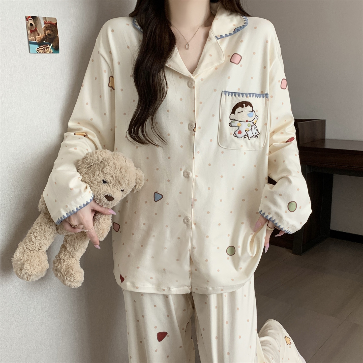 日系风德绒睡衣女2026新款秋冬季