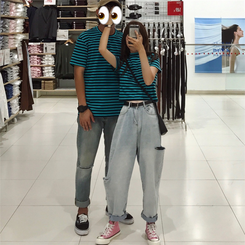 2018Ïļ¾Ð¿°æÐÞÉí°ë¸ßÁì/¿íËÉÔ²ÁìÂ̺ÚÌõÎÆÄÐÅ®couple¶ÌÐäTÐô
