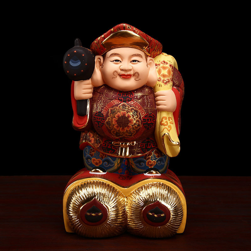 香樟木三面六臂大黑天财神佛像供奉密宗大黑天护法神日本佛七福神