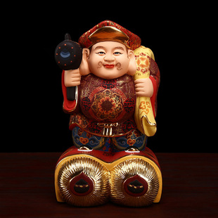 香樟木三面六臂大黑天财神佛像供奉密宗大黑天护法神日本佛七福神