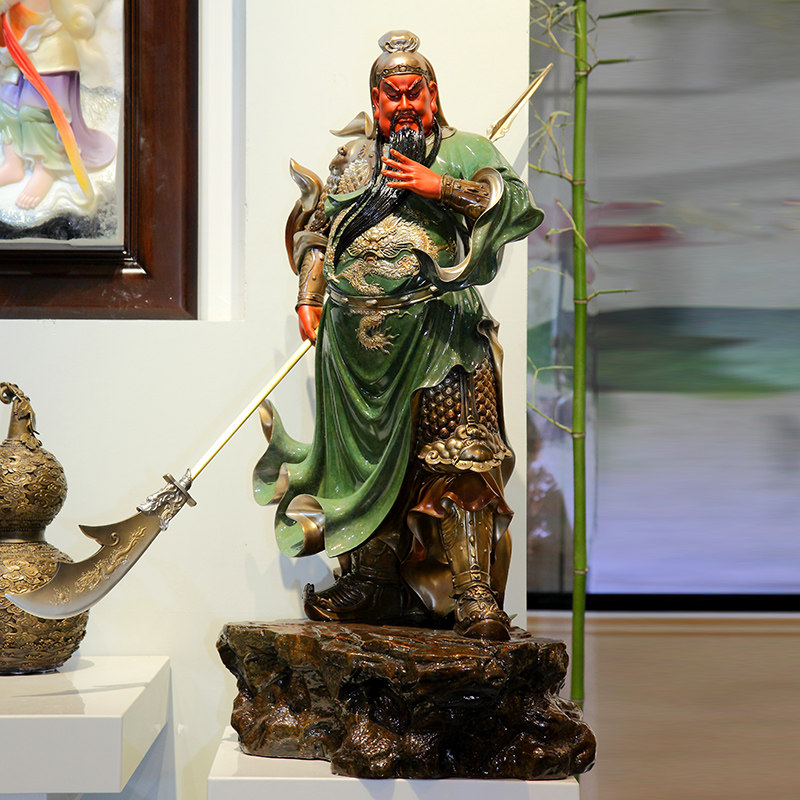台湾纯铜关公佛像店铺公司武财神