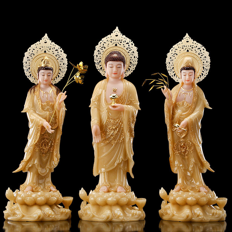 西方三圣立像大势至菩萨汉白玉