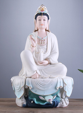 慈航陶瓷客厅供奉禅意风观音佛像