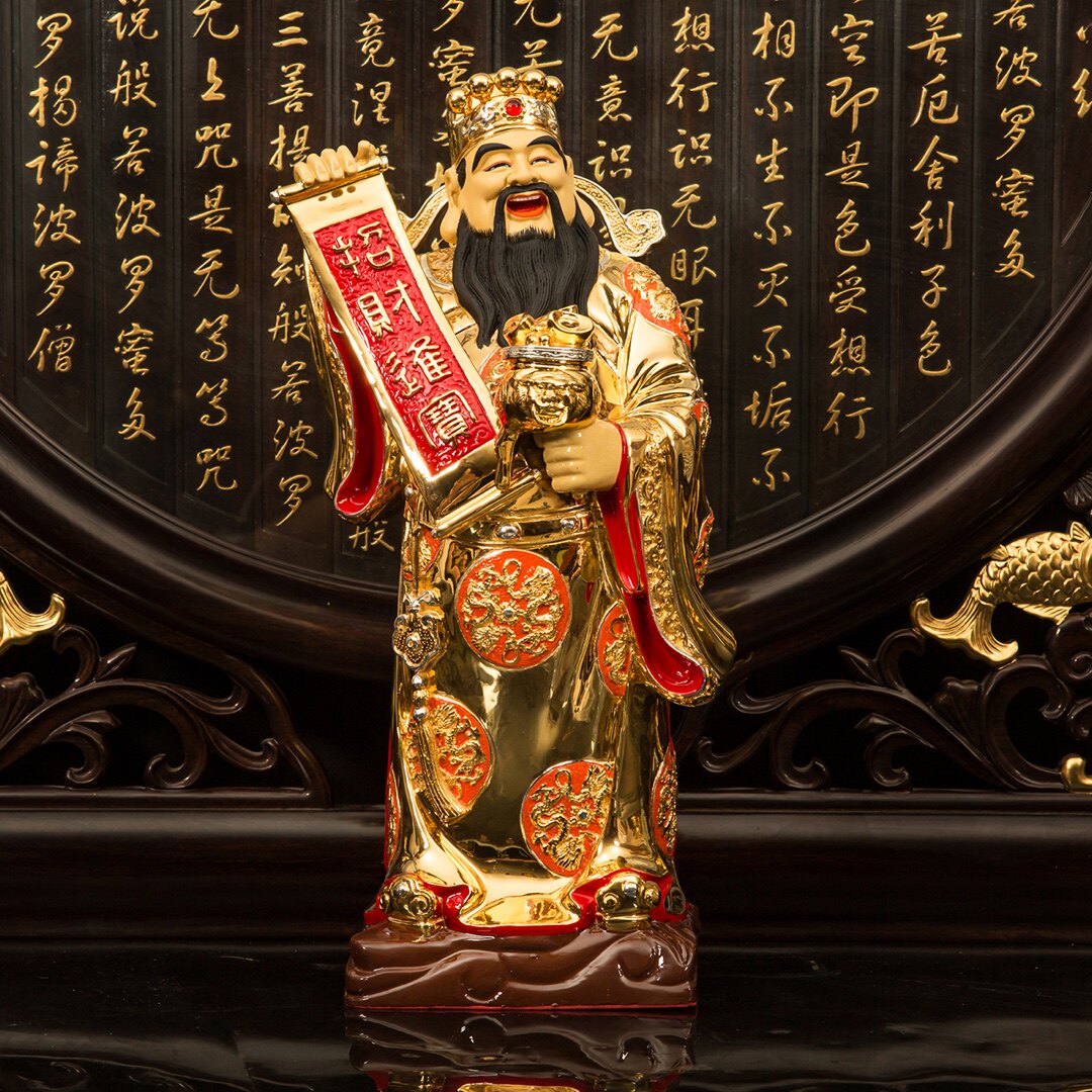 纯铜站立财神爷神像家用店铺摆件