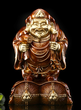 纯铜大黑天财神像摆件客厅供奉