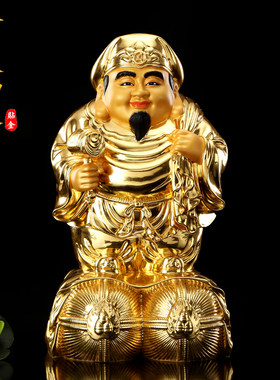 台湾贴金大黑天佛像大黑天护法神日本佛七福神家居密宗招手财神爷