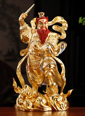 纯铜贴金家用道家王灵官神像摆件