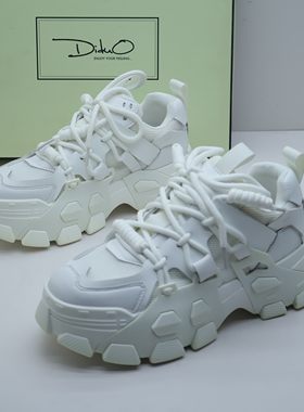 品牌撤柜断码春老爹鞋休闲鞋系带厚底小白鞋女中跟运动鞋瑕疵色差