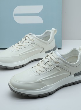 comedy/康莉撤柜断码秋季真皮圆头平底男士休闲运动鞋时尚小白鞋