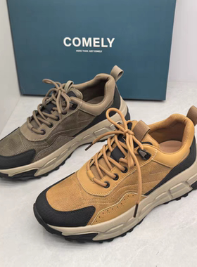 comedy/康莉撤柜断码秋季真皮圆头厚底男士休闲运动鞋时尚懒人鞋