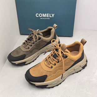 comedy/康莉撤柜断码秋季真皮圆头厚底男士休闲运动鞋时尚懒人鞋