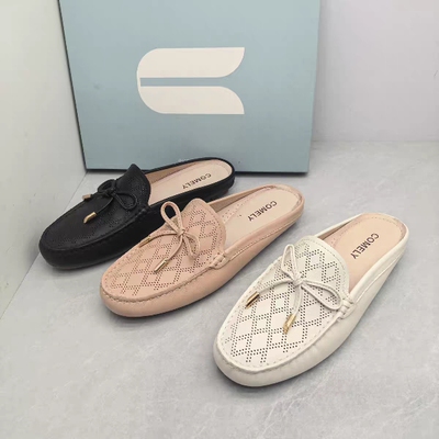 Comely/康莉撤柜断码夏季真皮平底舒适一字带包头拖鞋时尚女凉拖