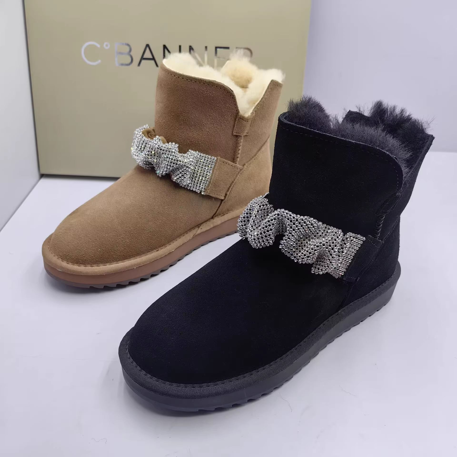 商场断码撤柜秋冬季真皮羊毛休闲松糕厚底雪地靴保暖甜美女短靴潮