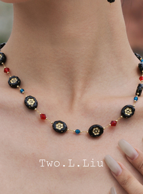Two.L.Liu文艺复兴捷克珠锁骨链