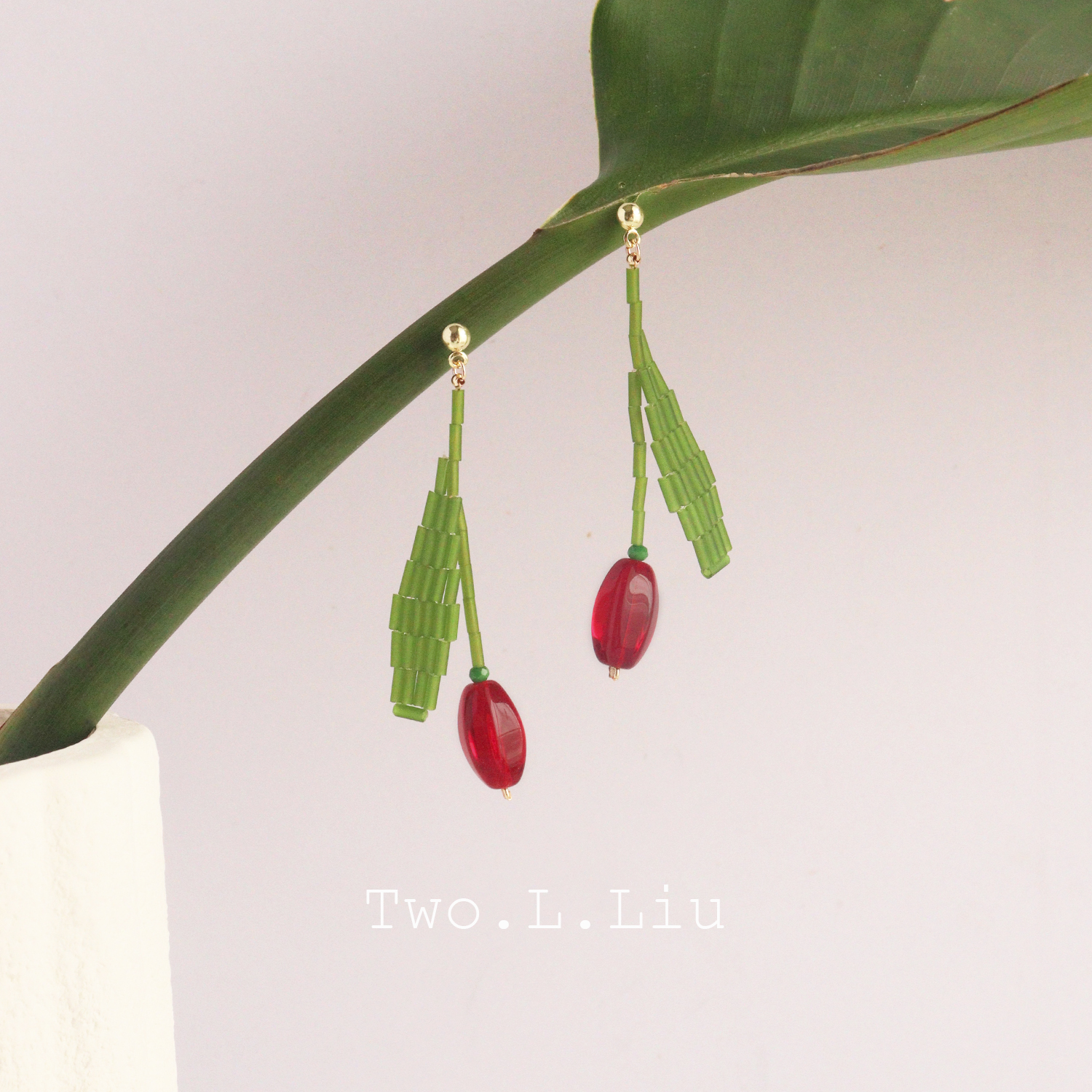 春夏出游女玫瑰花朵耳针耳夹