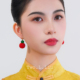 Two.L.Liu东方绮梦系列原创设计红色葫芦耳饰新中式 气质手工耳环