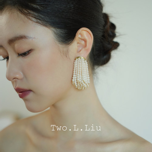 珍珠流苏耳环女气质秋冬高级感
