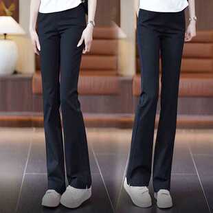 加绒微喇裤女2026新款百搭时尚休闲裤喇叭裤高腰修身松紧女小黑裤