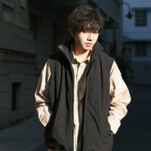 衬衫 日系复古条纹长袖 宽松米黄色廓形cityboy 2025春新款 SVOLCIMA