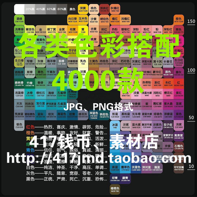 [[动漫 CG]]4000多套色彩搭配  平面设计配色方案图片素材