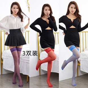 红色丝袜耶诞节大腿根部长靴长筒袜女白丝黑丝蕾丝高筒渔网袜