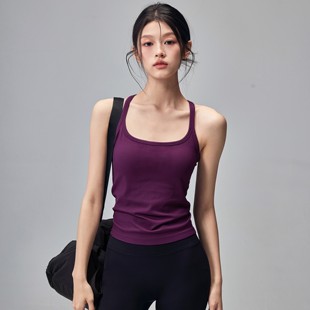 瑜伽服背心女带胸垫运动内衣弹力健身吊带工字显瘦跑步外穿上衣夏