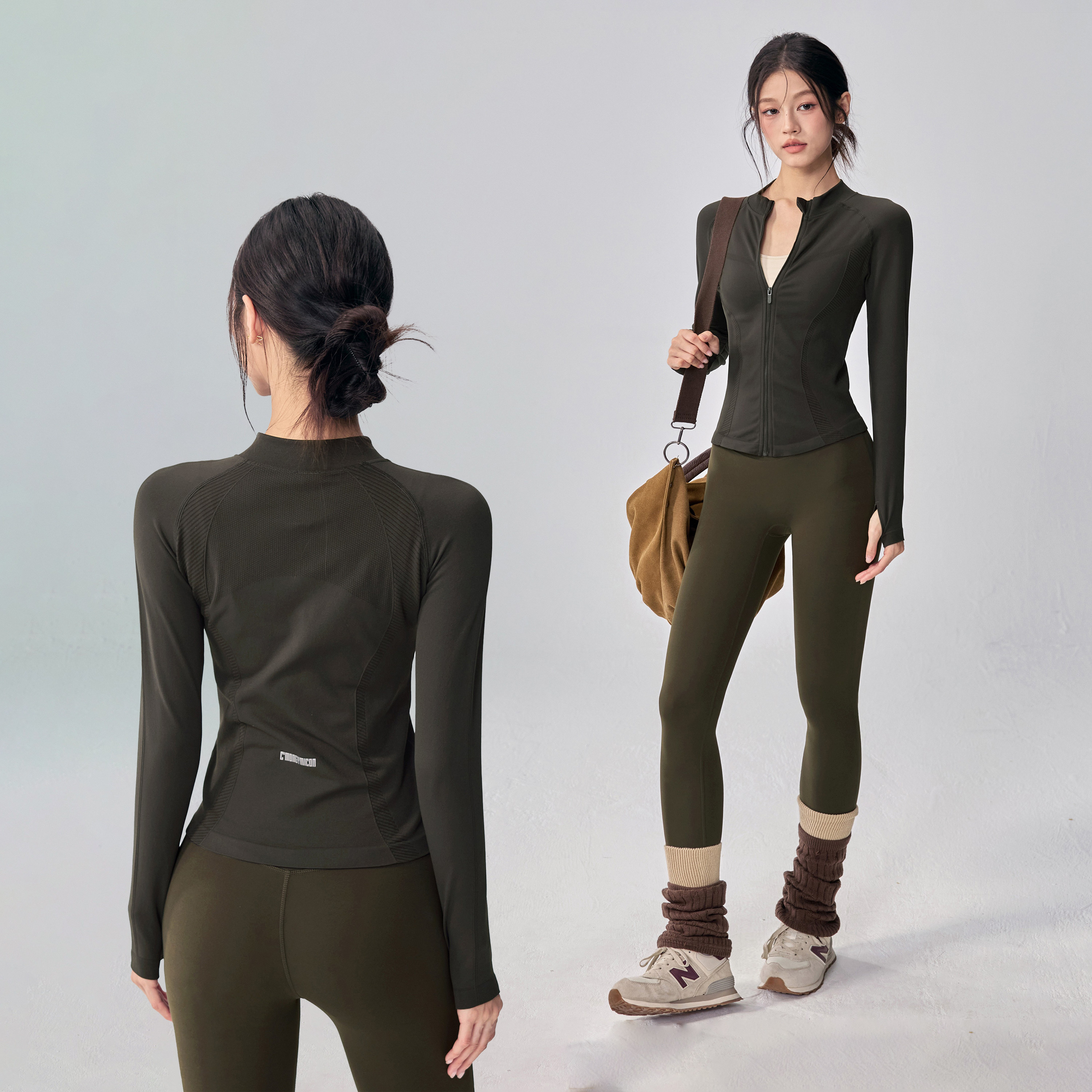 瑜伽服外套女立领弹力显瘦速干跑步训练运动上衣普拉提健身长袖新,运动服/休闲服装,运动茄克/外套,淘宝优惠券,粉丝福利购,淘宝优惠卷