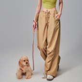 运动裤 新款 女速干宽松显瘦瑜伽阔腿裤 健身裤 抽绳休闲跑步美式 工装