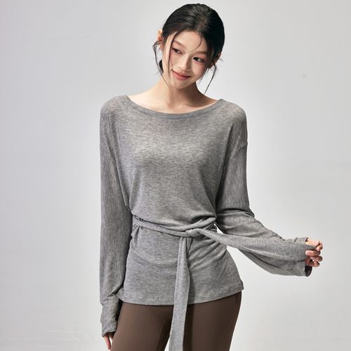 宽松瑜伽服长袖女遮肉显瘦运动罩