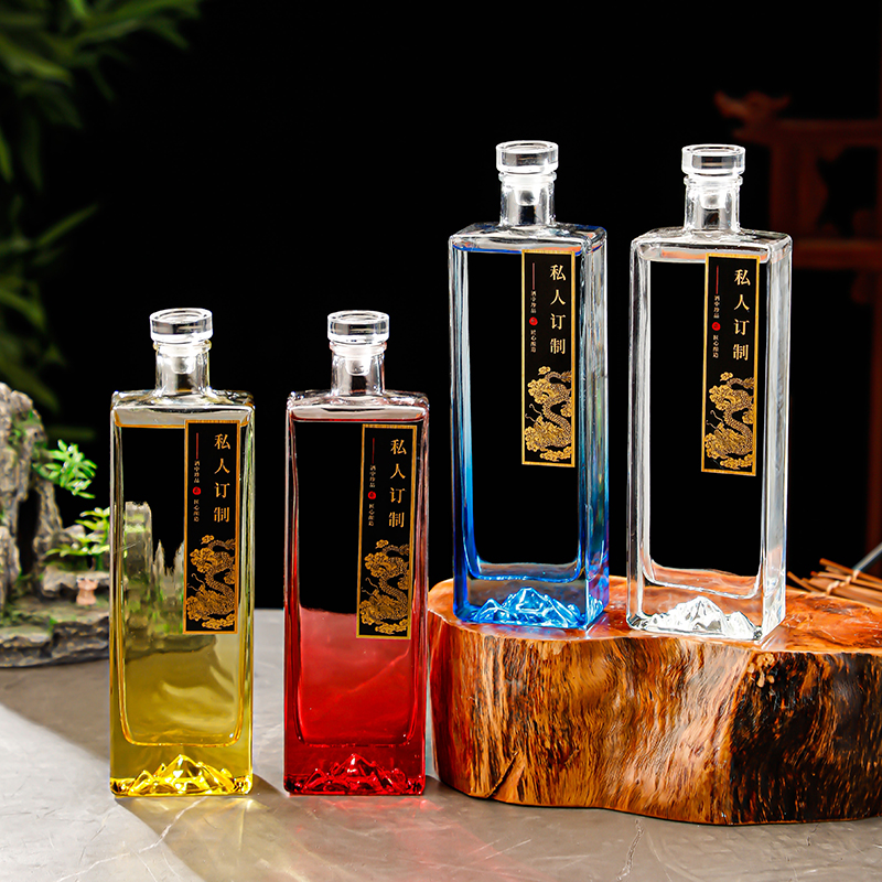 观山玻璃酒瓶一斤装空瓶子高档密封存酒装酒自酿白酒分装专用定制