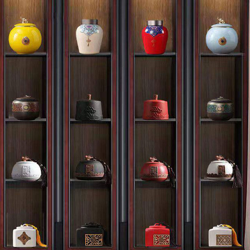 宋式美学茶室书房茶柜样板间博古架展示架软装茶道茶叶罐高档摆件,家居饰品,装饰摆件,淘宝优惠券,粉丝福利购,淘宝优惠卷