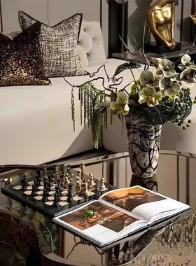 意式轻奢茶几组合花器花艺摆件