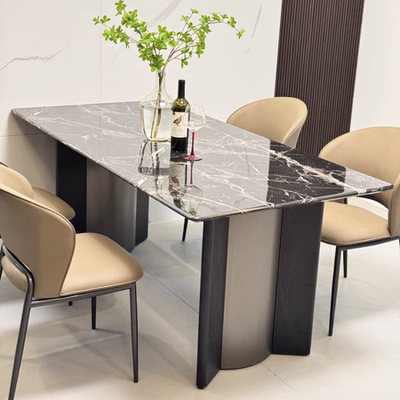 新款轻奢高级感大理石餐桌椅组合
